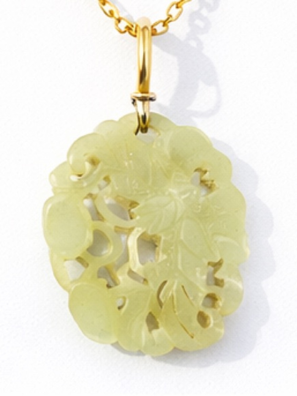 Vintage Jade Carved Pendant Necklace Green Statement Medallion Boho Artisan - Picture 3 of 6